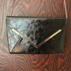 Elegant Black Leather Clutch